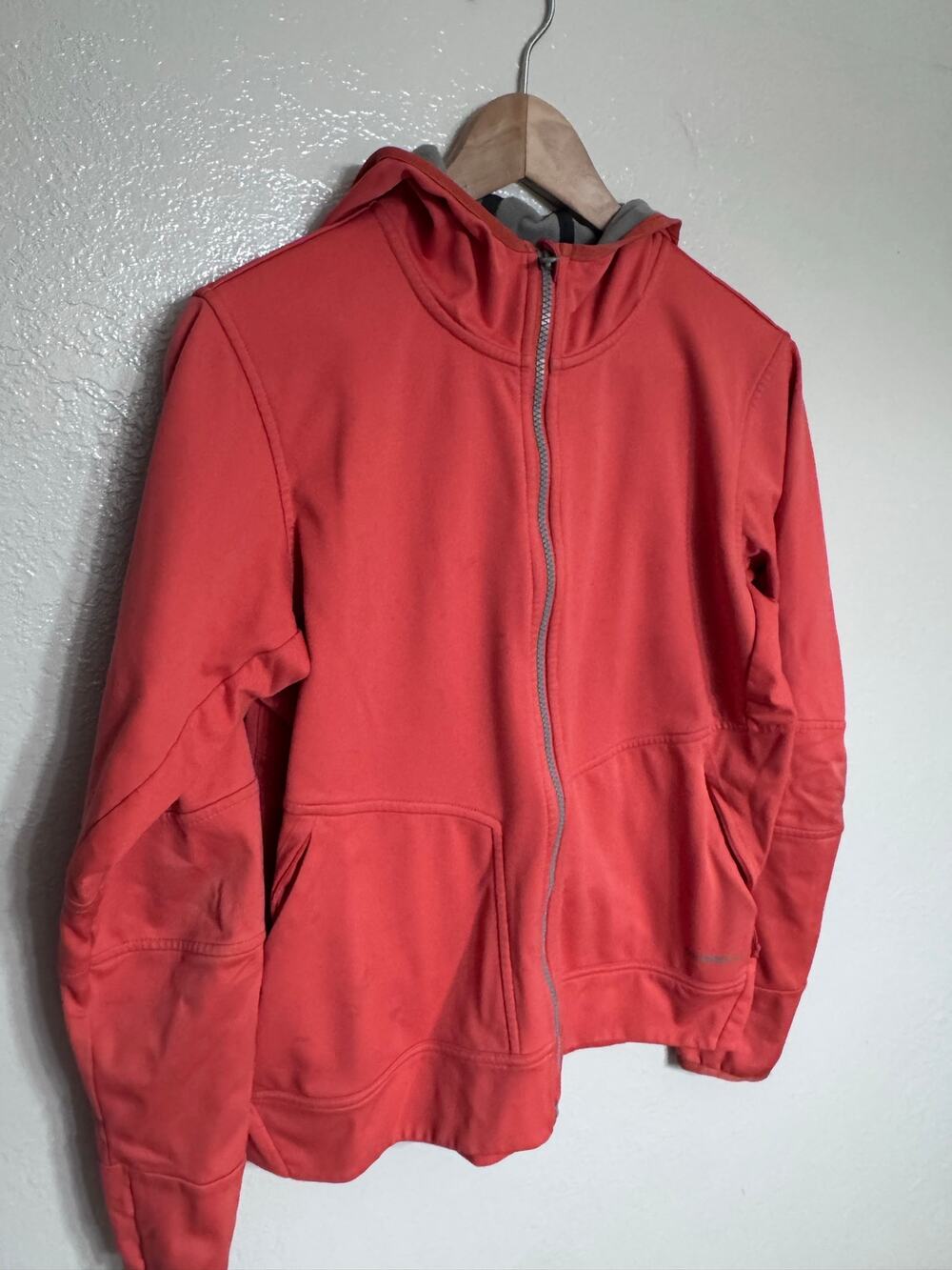 Merrell M-Select WIND Hooded Fleece Jacket Women's Size XL Coral Red Full Zip
